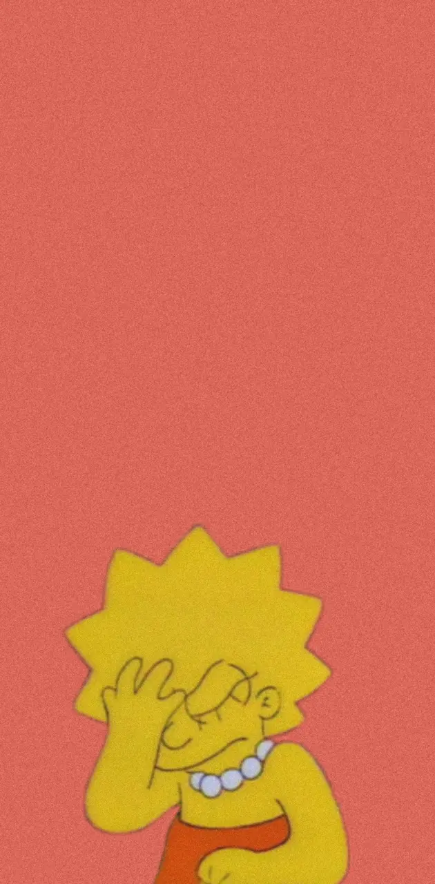 Lisa Simpson, Facepalm, Rot, Minimalistisch, Hochformat, Hintergrundbild fürs Smartphone
