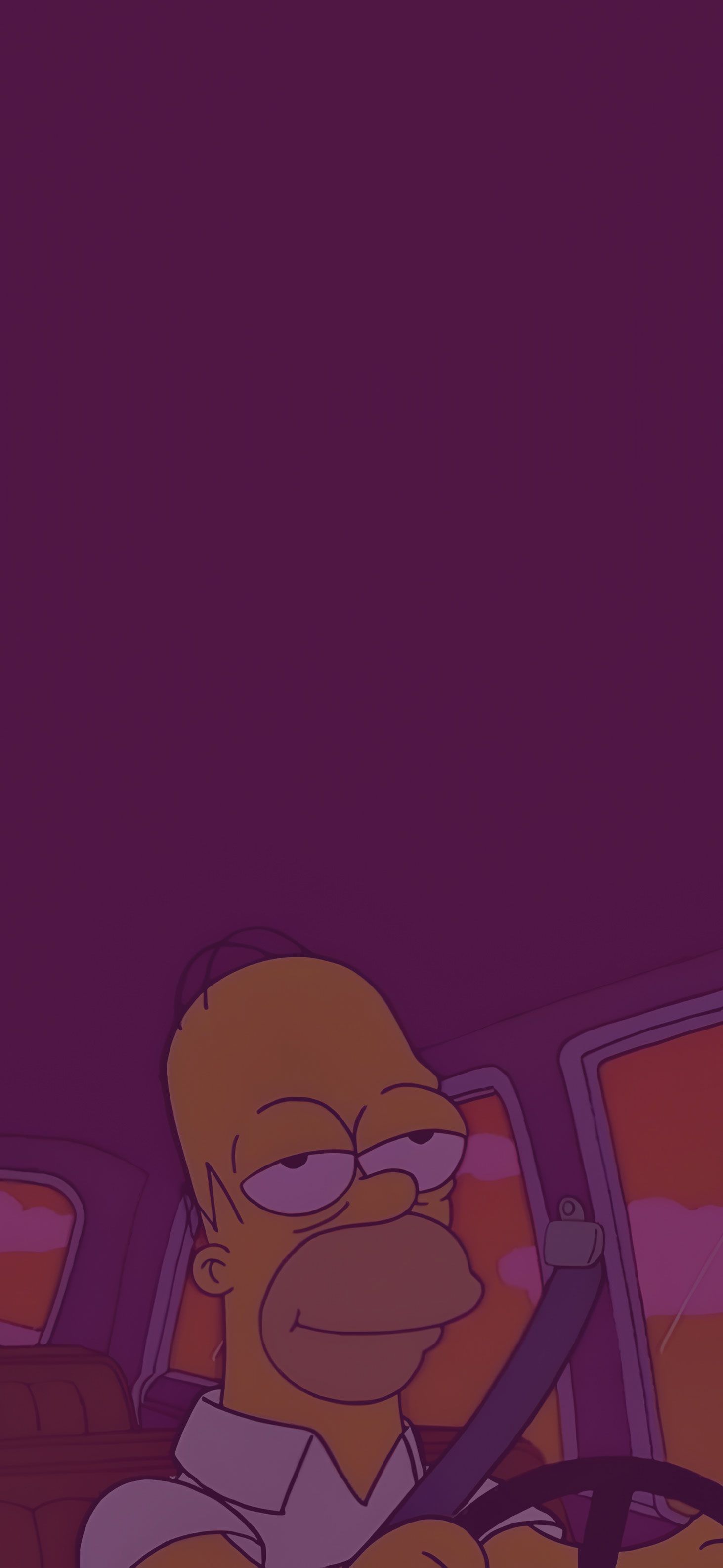 Homer Simpson, Lila, Dunkel, Ästhetik, QHD+, Sperrbildschirm fürs iPhone