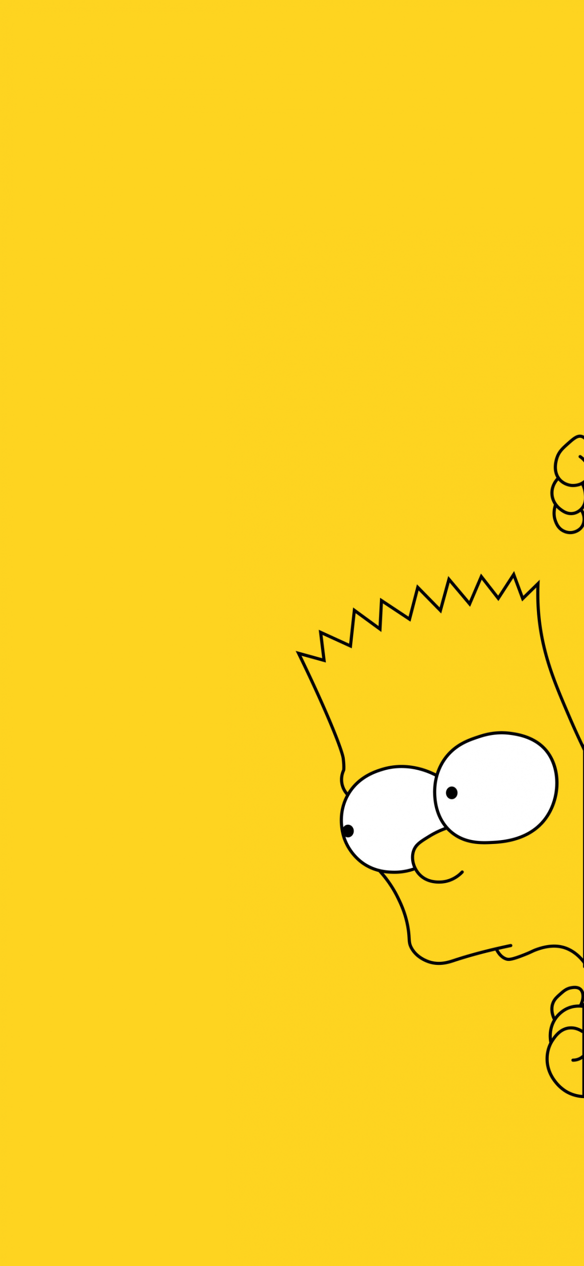 Bart Simpson, Gelber Hintergrund, Minimalistisch, Lineart, Sperrbildschirm fürs iPhone