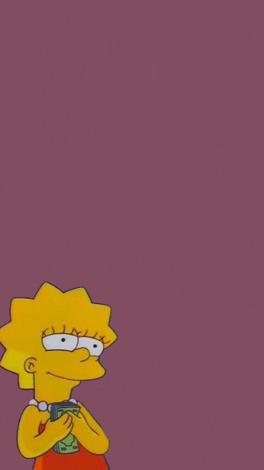 Lisa Simpson, Mauve, Minimalistisch, HD, Hintergrundbild fürs Handy