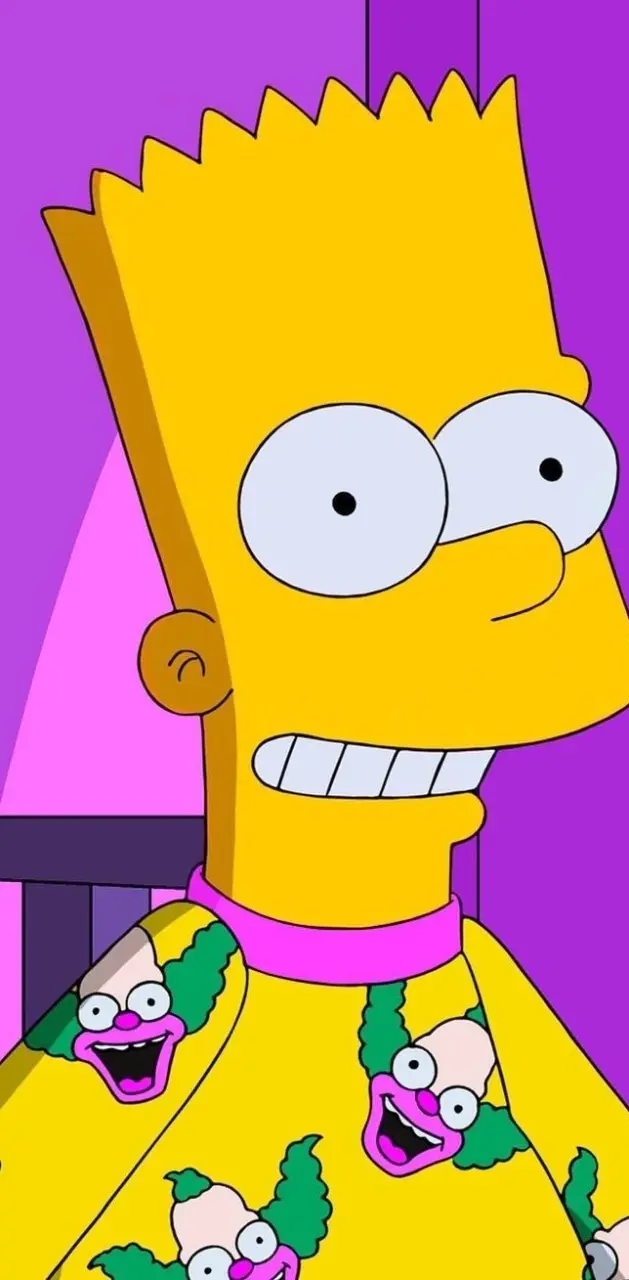 Bart Simpson, Krusty, Lila, Hemd, Grinsen, Hintergrundbild für iPhone und Android