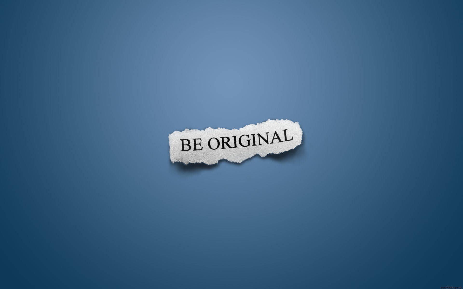 Be Original, Zitat, Papierstreifen, Blauer Hintergrund, Minimalistisch, Full HD Wallpaper