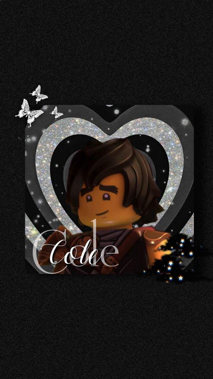 Cole, Lego Ninjago, Herz, Schwarz, Glitzer, HD, Sperrbildschirm fürs iPhone