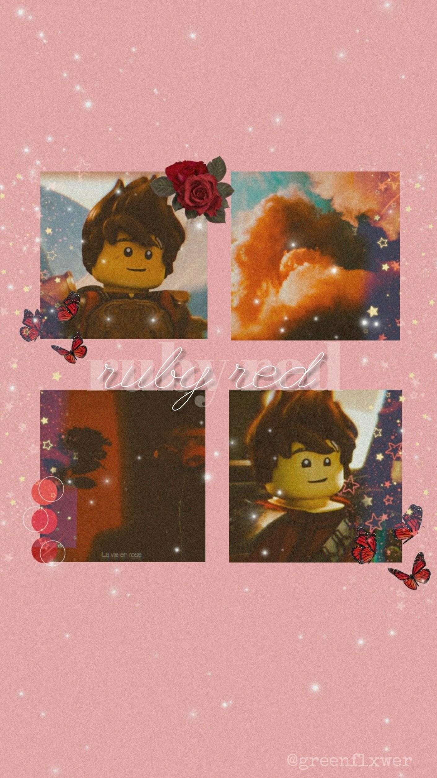Kai, Lego Ninjago, Collage, Rosa, Full HD, Handy-Hintergrund im Hochformat
