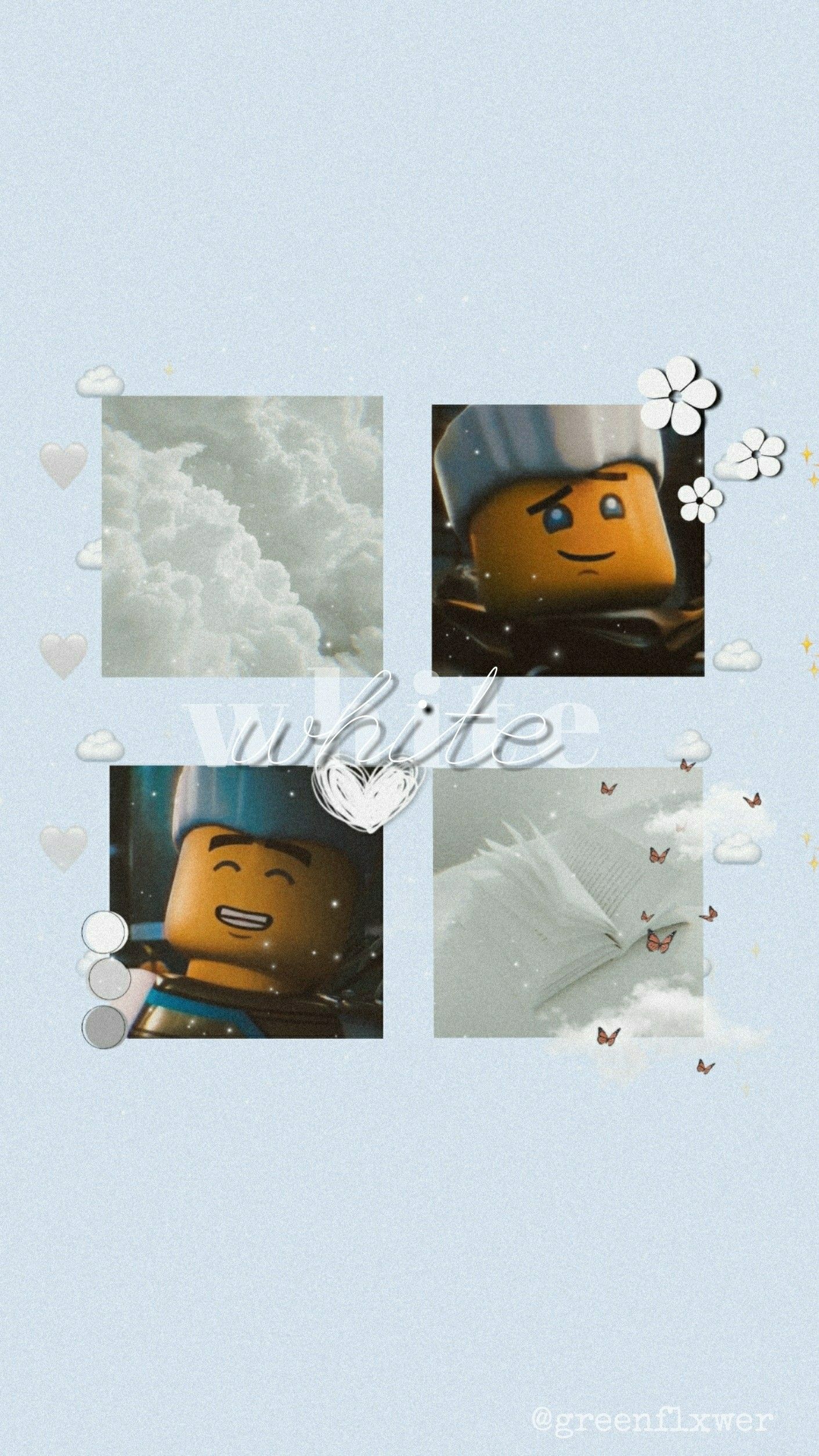 Lego Ninjago, Collage, Weiß, Wolken, Full HD, Handy-Hintergrund im Hochformat