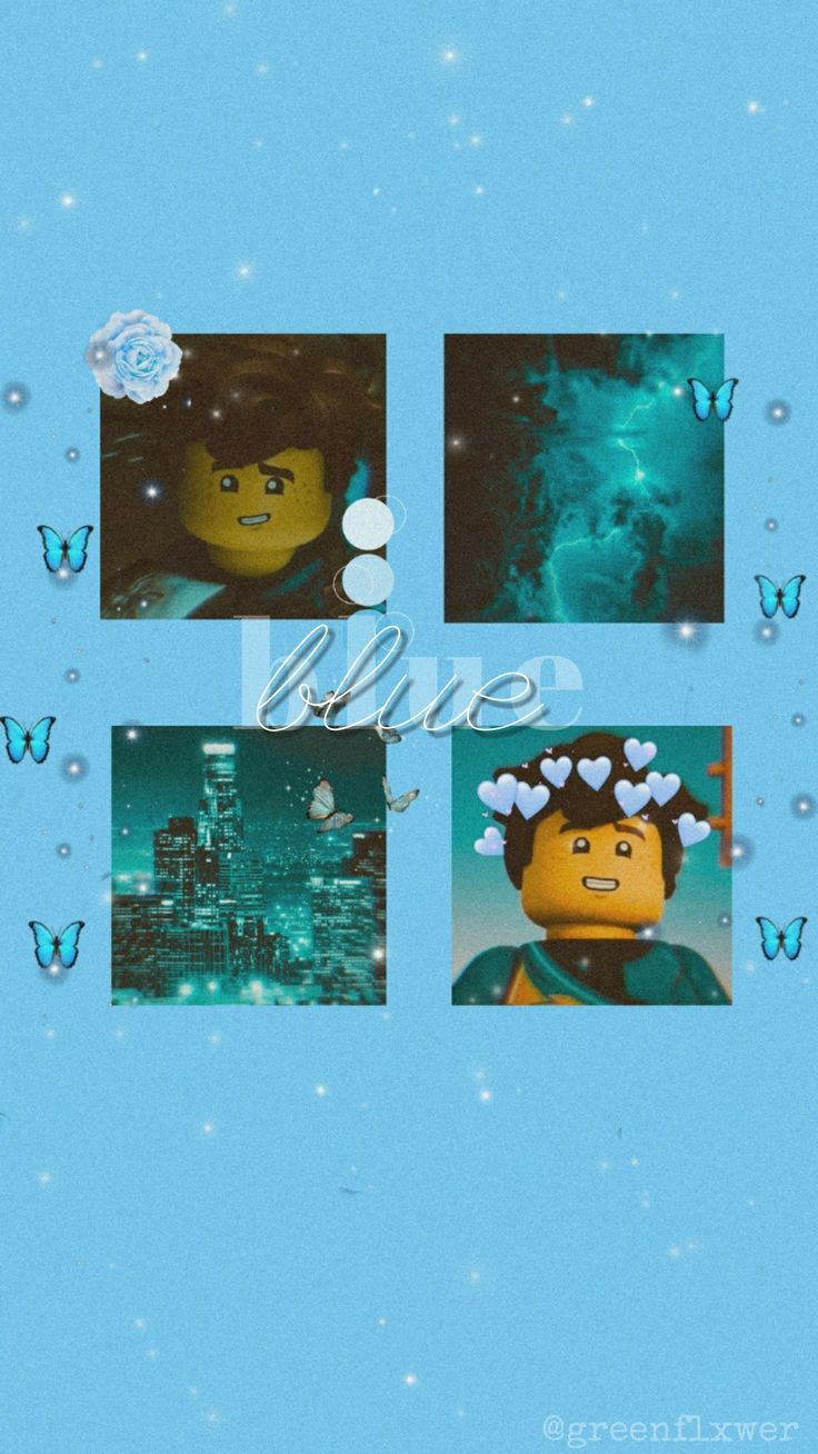 Jay, Lego Ninjago, Collage, Hellblau, HD, Handy-Hintergrund im Hochformat