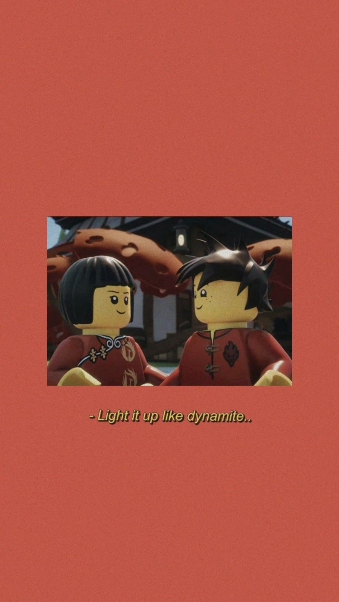 Lego Ninjago, Minifiguren, Rot, Minimalistisch, Full HD, Hintergrundbild fürs Handy