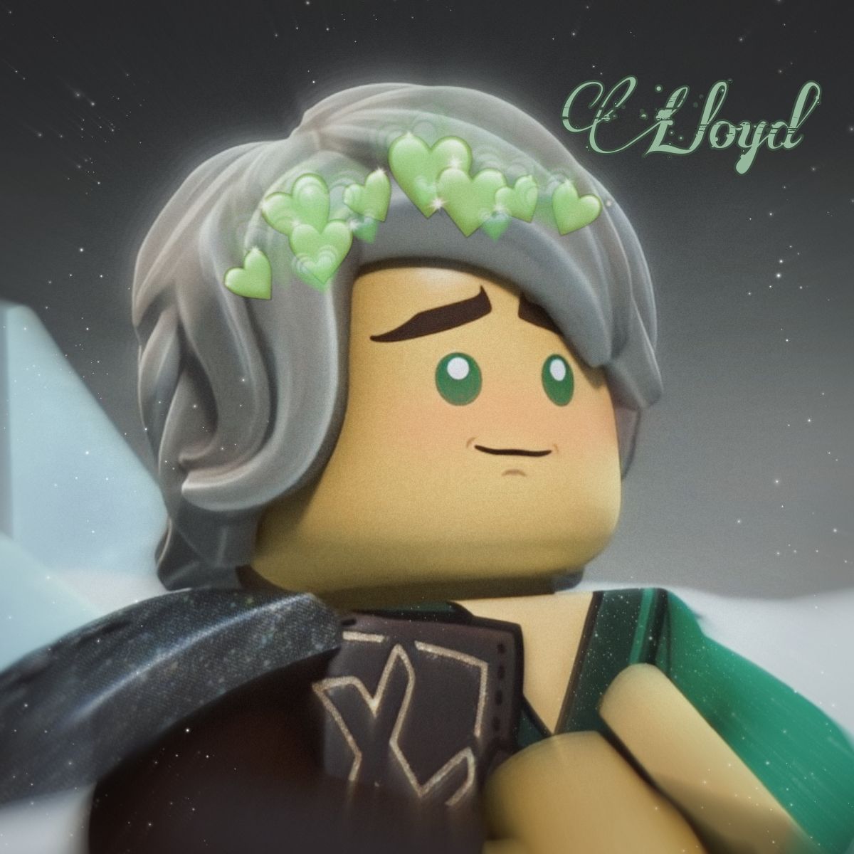 Lloyd, Lego Ninjago, Blumenkranz, Grau, Hintergrundbild für iPad und Tablet