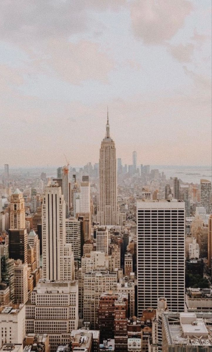 Empire State Building, Manhattan, Wolkenkratzer, Pastell, Hintergrundbild fürs Handy