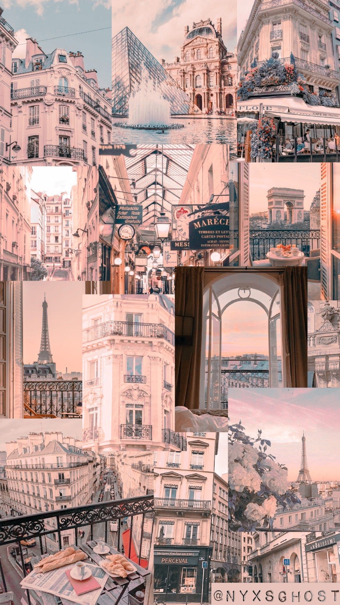 München, Collage, Rosa Töne, Ästhetik, Architektur, Full HD, Sperrbildschirm fürs iPhone
