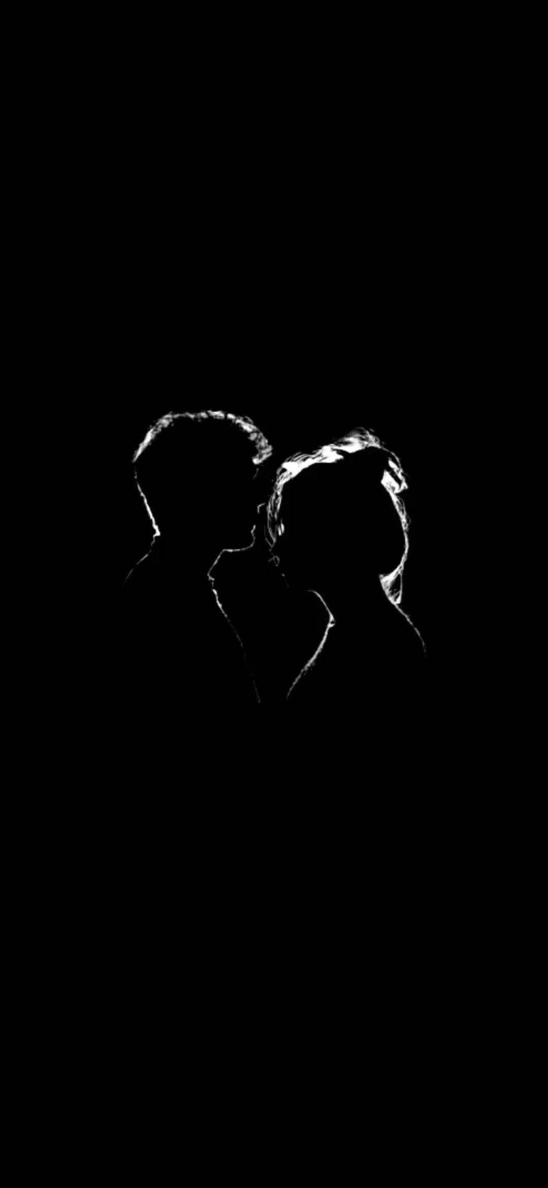 Paar, Silhouette, Kuss, Gegenlicht, Minimalismus, Full HD, Handy-Hintergrund im Hochformat