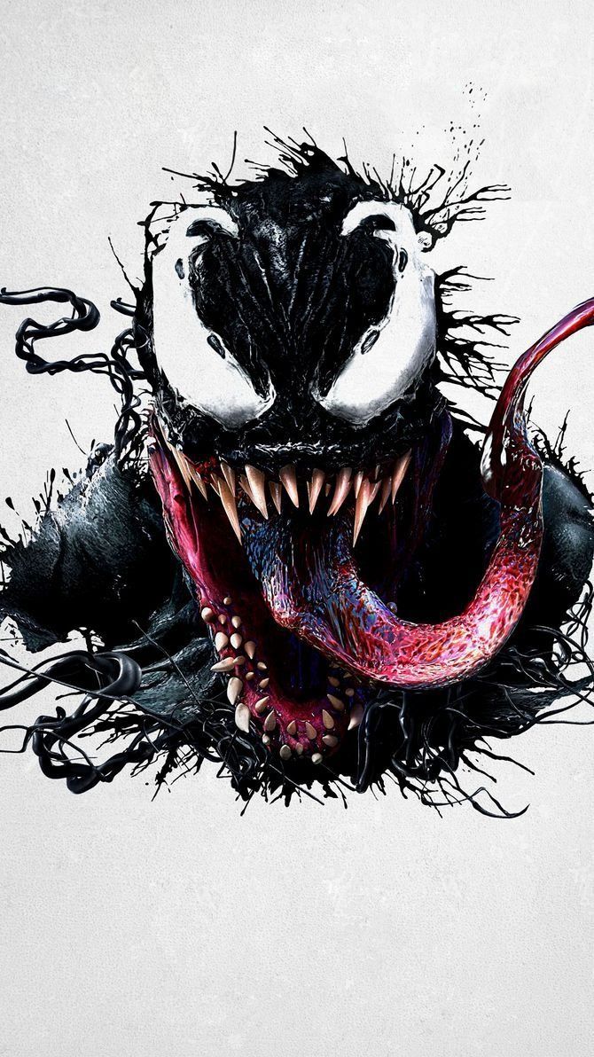 Venom, Tusche, Spritzer, Weißer Hintergrund, Illustration, Sperrbildschirm fürs iPhone