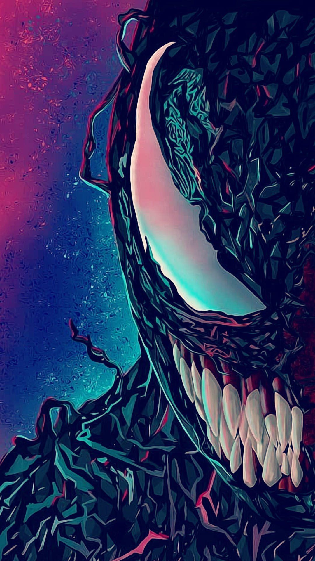 Venom, Symbiont, Weltraum, Bunt, Digitale Kunst, Full HD, Handy-Hintergrund im Hochformat