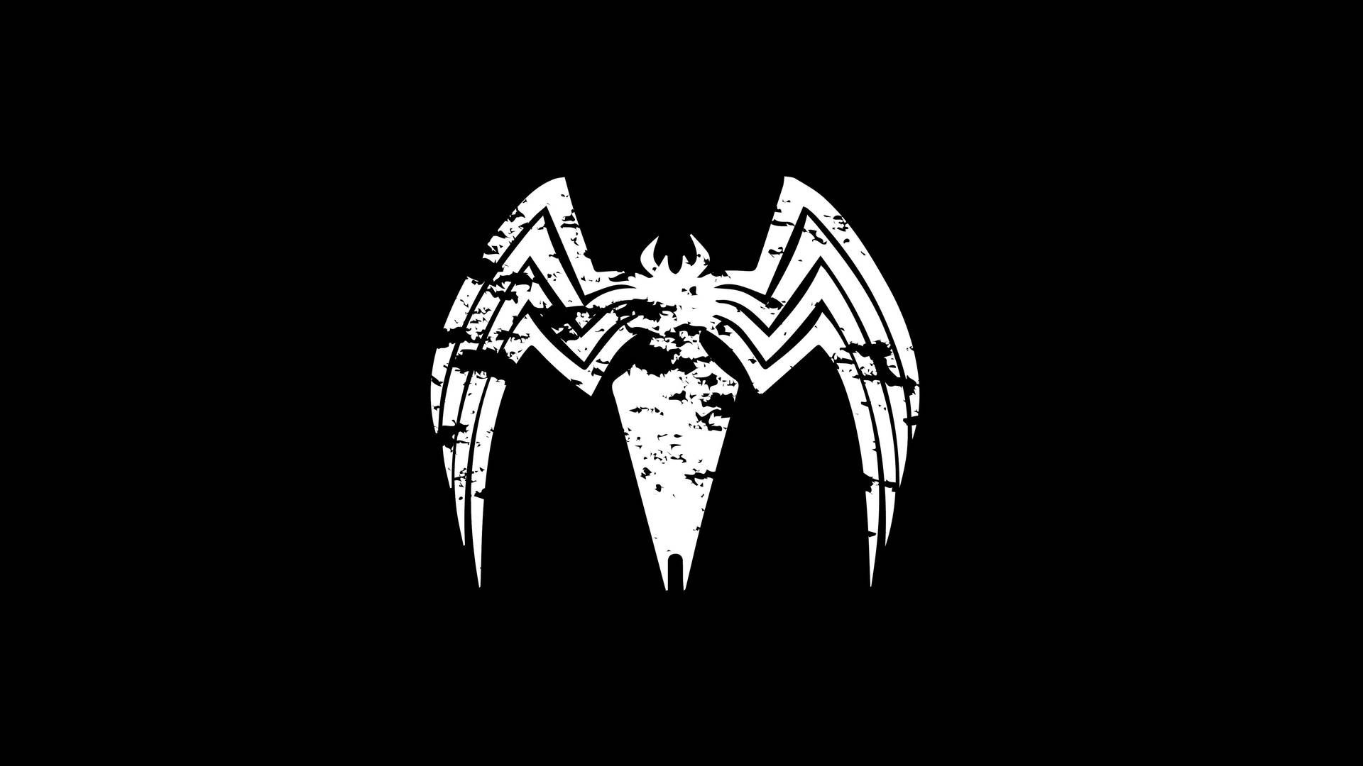 Venom, Spider-Logo, Symbol, Schwarzer Hintergrund, Grunge, Full HD Wallpaper