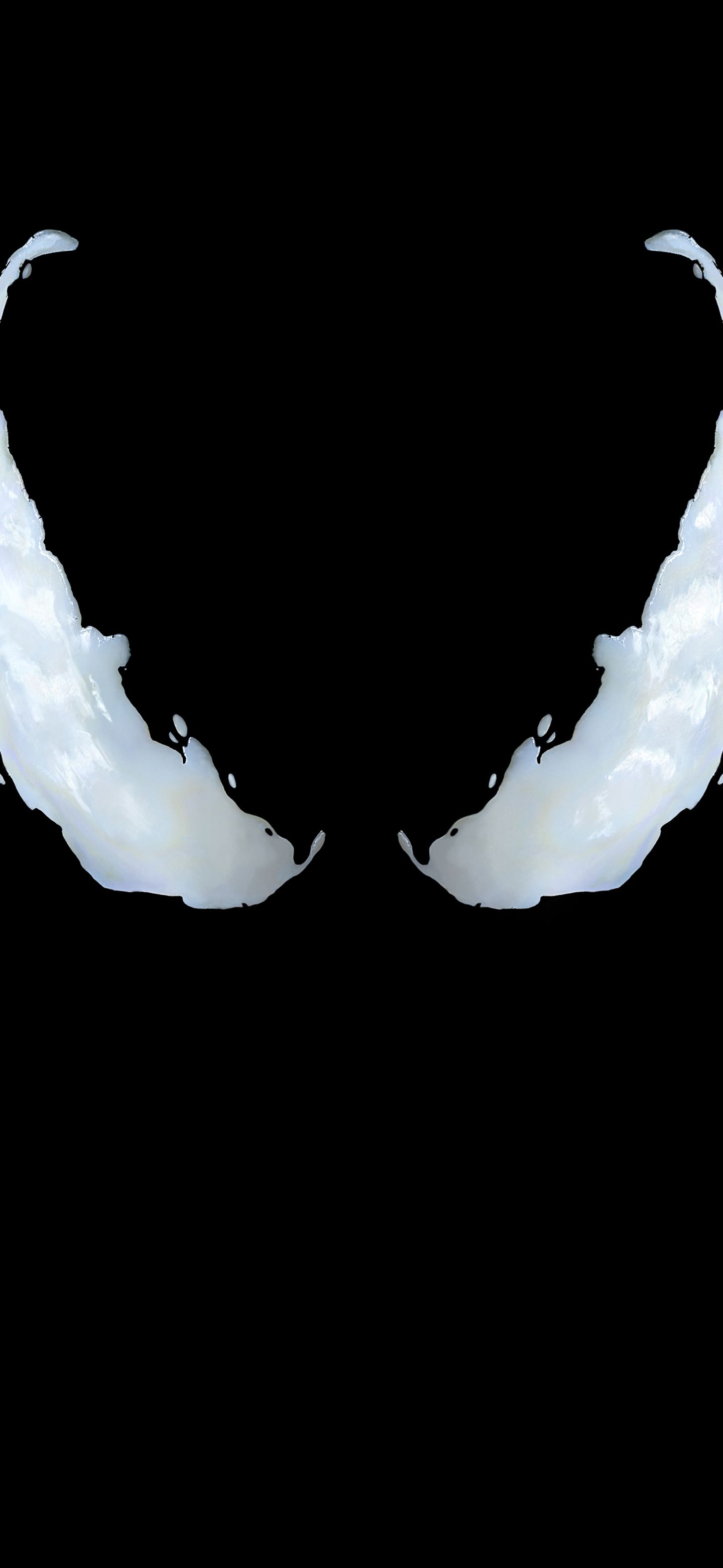 Venom, Augen, Minimalismus, Schwarz, QHD+, Hintergrundbild fürs Handy