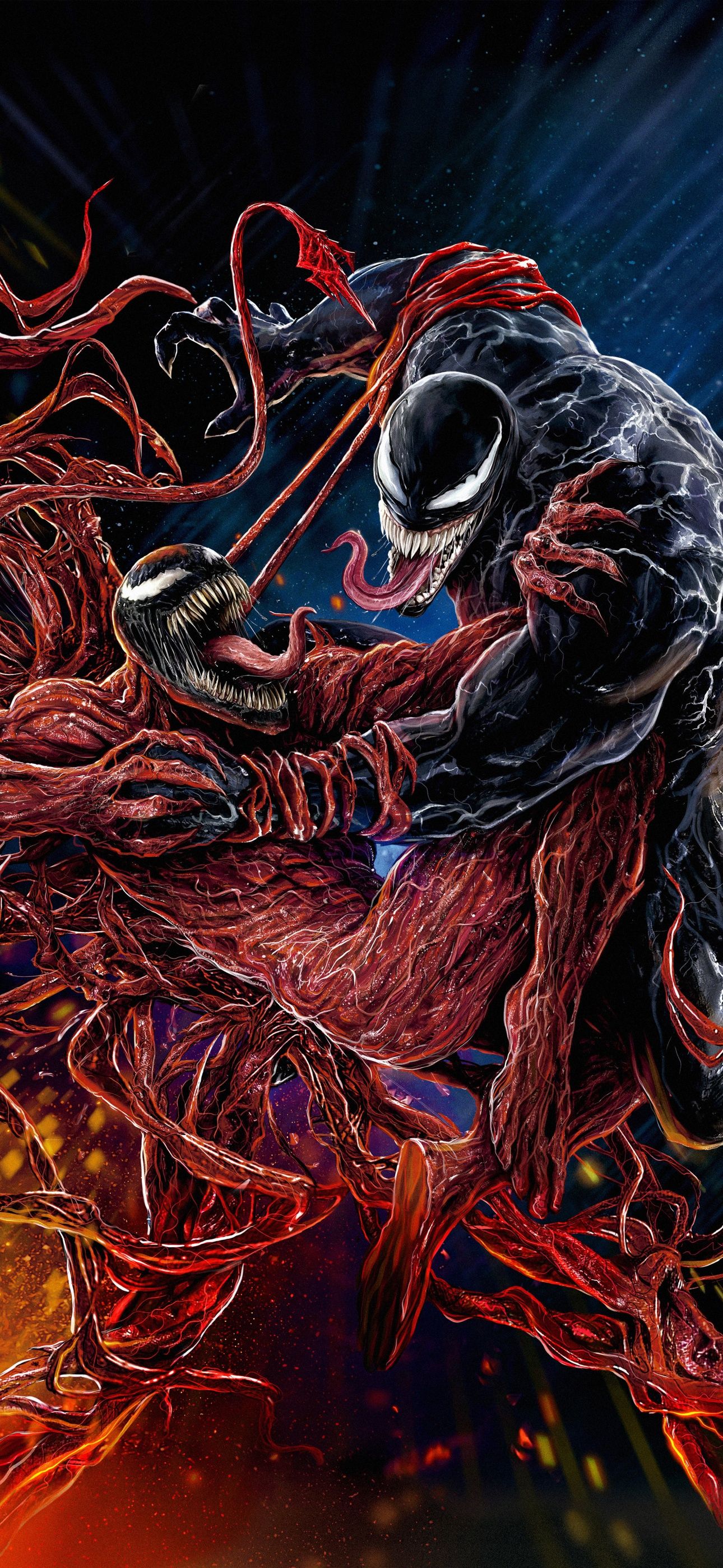Carnage, Venom, Marvel, Symbionten, Rot, Chaos, Full HD, Hintergrundbild fürs Handy