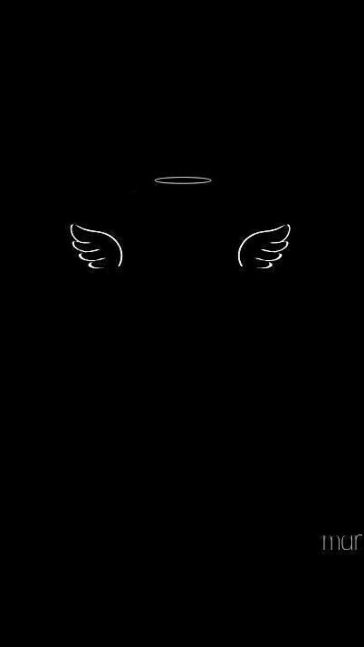 Engelsflügel, Heiligenschein, Line Art, Minimalismus, HD, Hintergrundbild fürs Handy