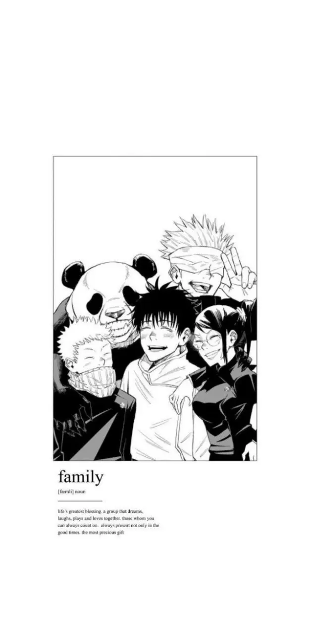 Jujutsu Kaisen, Panda, Manga, Family, Minimalistisch, Hochformat, Hintergrundbild fürs Smartphone