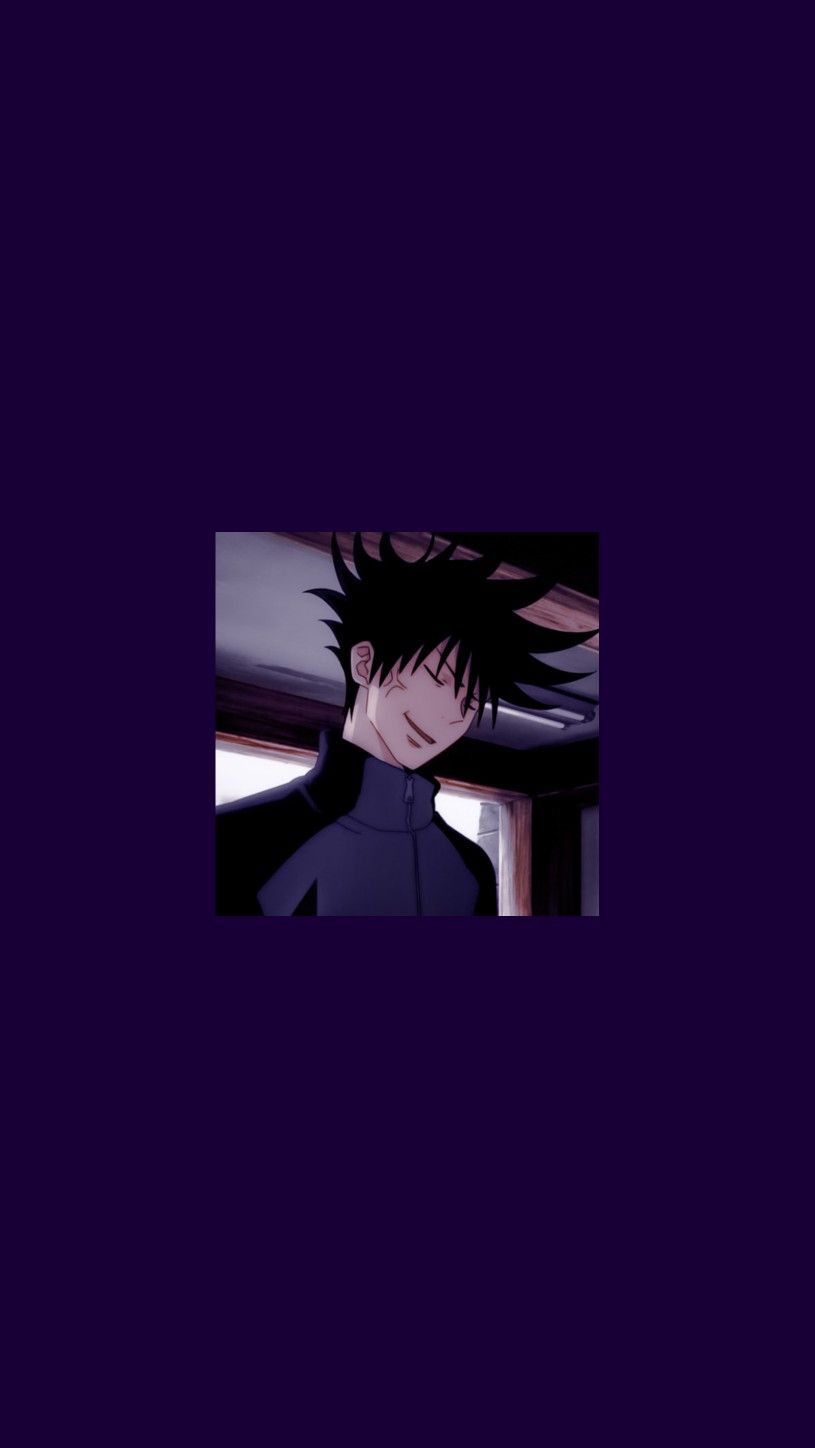 Megumi Fushiguro, Jujutsu Kaisen, Dunkelblau, Minimalistisch, Anime, Android-Hintergrundbild