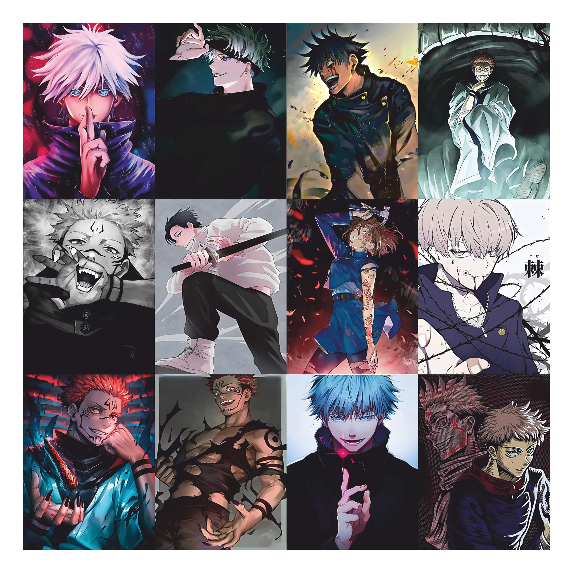 Jujutsu Kaisen, Satoru Gojo, Ryomen Sukuna, Collage, Anime, Hintergrundbild fürs Tablet