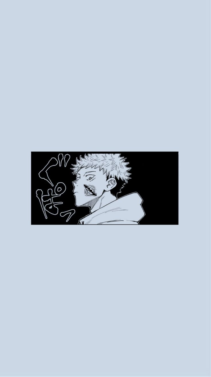Yuji Itadori, Jujutsu Kaisen, Manga, Hellblau, Minimalistisch, HD, iPhone-Hintergrundbild