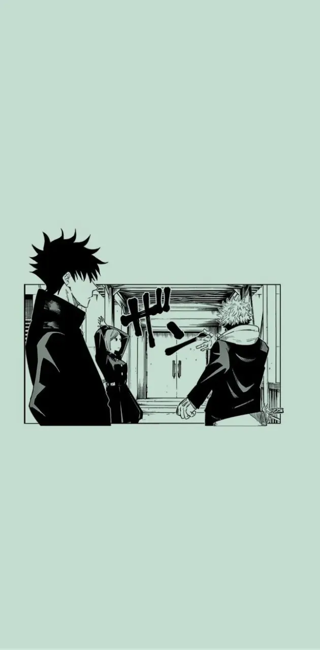 Megumi Fushiguro, Jujutsu Kaisen, Manga, Mintgrün, Minimalistisch, Android-Hintergrundbild