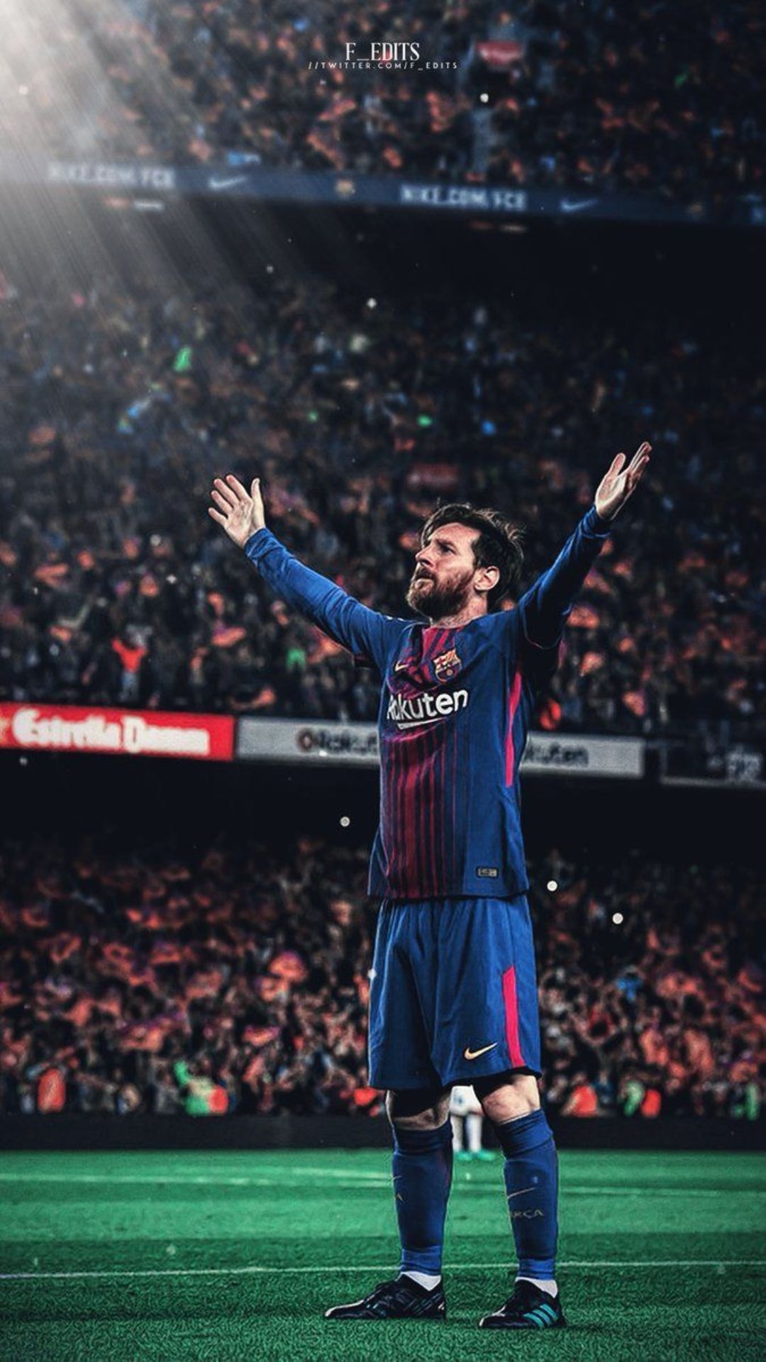 Lionel Messi, FC Barcelona, Stadion, Jubel, Fans, Full HD, Hintergrundbild fürs Handy
