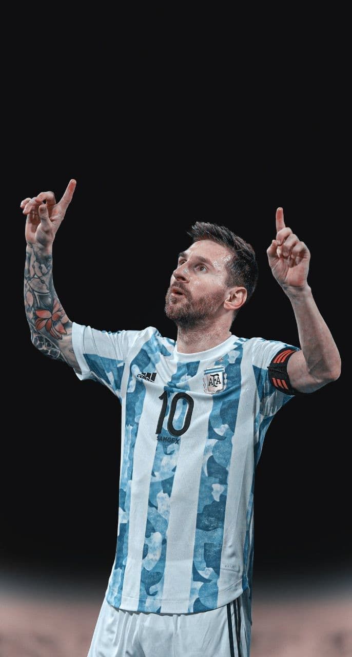 Lionel Messi, Argentinische Nationalmannschaft, Torjubel, Schwarzer Hintergrund, Fußballer, Sperrbildschirm
