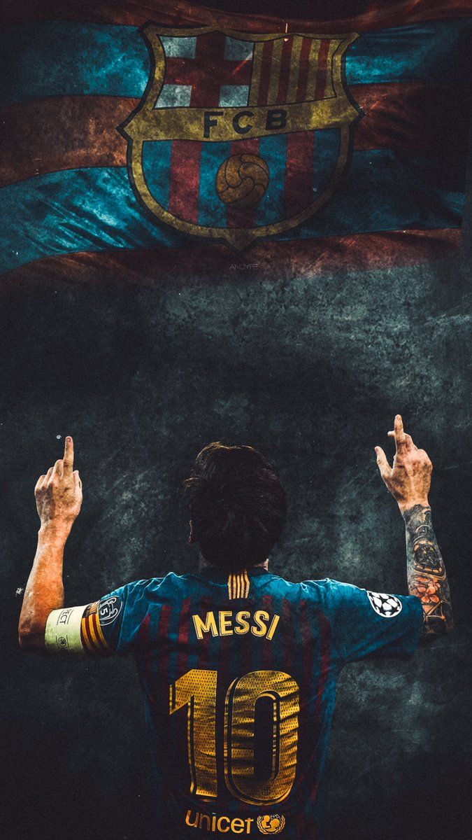 Lionel Messi, FC Barcelona, Vereinswappen, Rückennummer 10, Torjubel, Android-Hintergrundbild