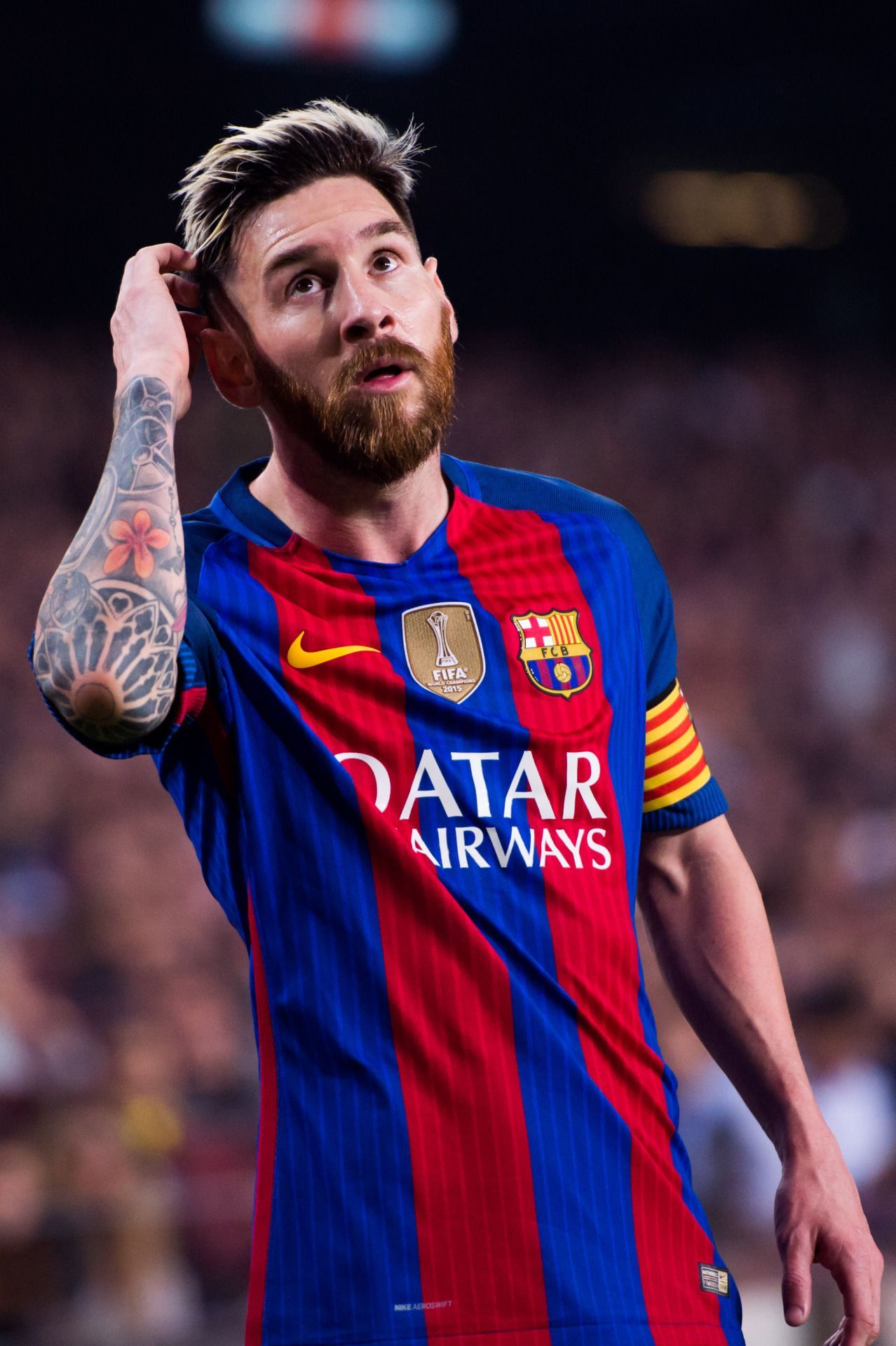 Lionel Messi, FC Barcelona, Porträt, Stadion, Fußballstar, Full HD, Handy-Hintergrundbild