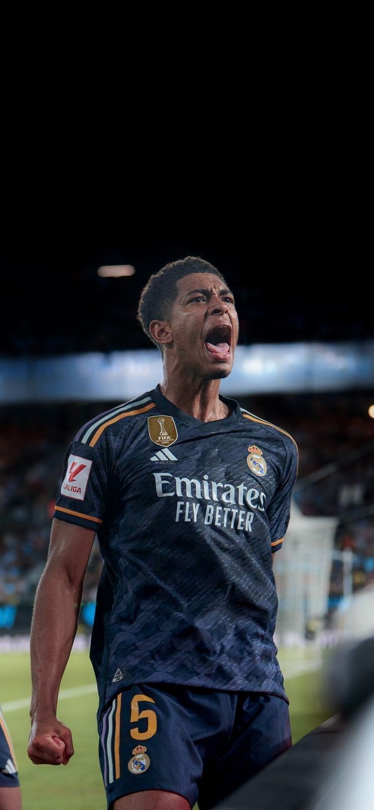 Jude Bellingham, Real Madrid, Auswärtstrikot, Dunkel, Fußballer, HD, Handy-Hintergrundbild