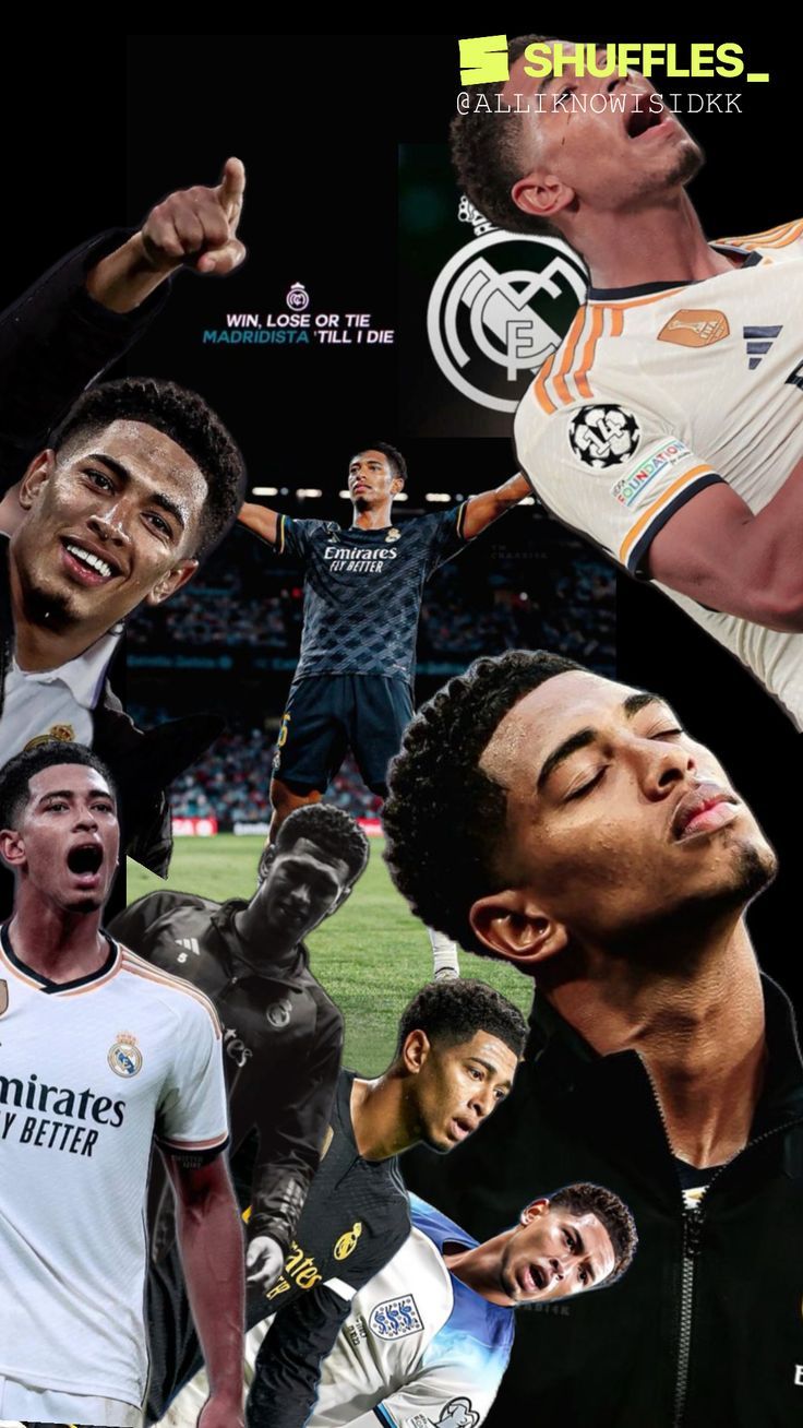 Jude Bellingham, Real Madrid, Collage, Grafikdesign, Emotionen, Sperrbildschirm fürs iPhone
