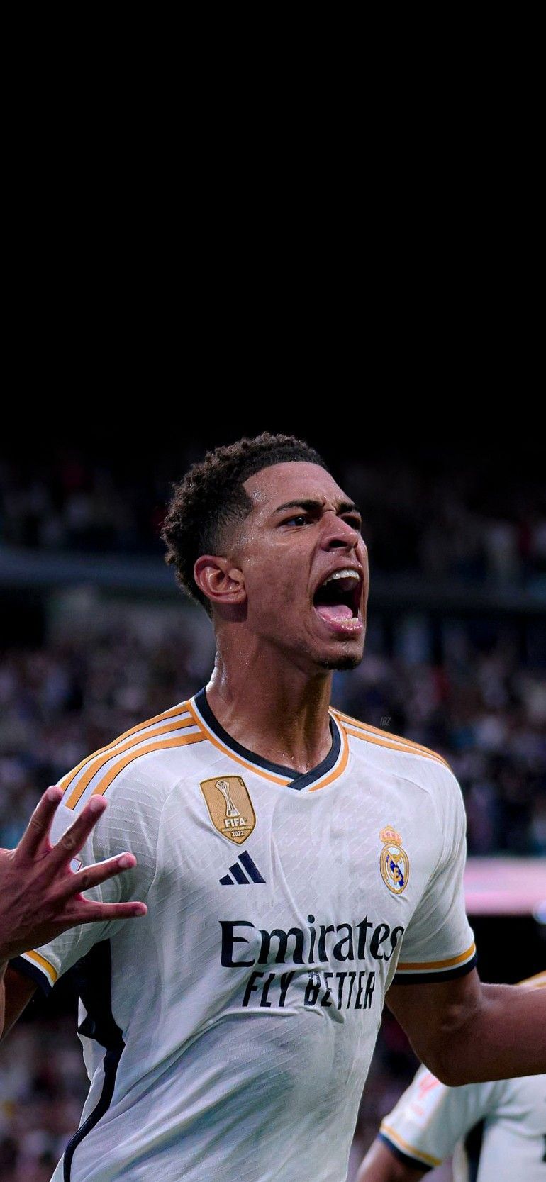 Jude Bellingham, Real Madrid, Torjubel, Nacht, Fußballer, HD, iPhone-Hintergrundbild