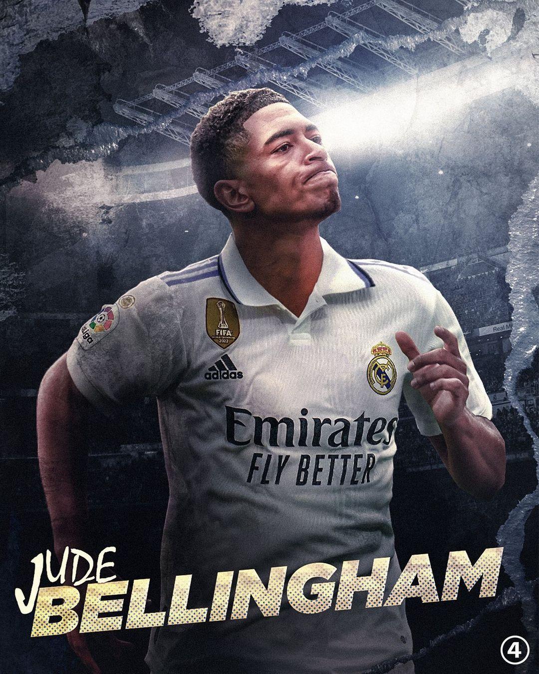 Jude Bellingham, Real Madrid, Schriftzug, Grafikdesign, Flutlicht, Full HD, iPad-Hintergrundbild