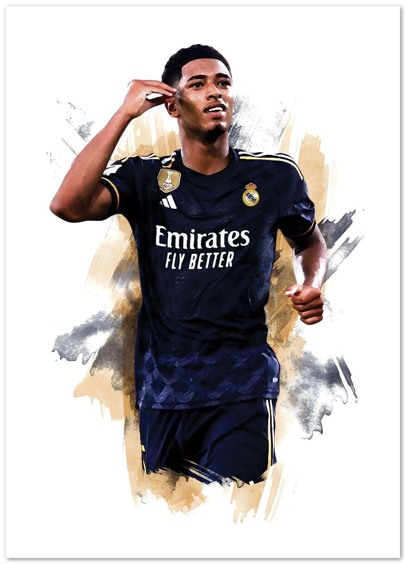 Jude Bellingham, Real Madrid, Salut, Aquarell, Illustration, Full HD, Tablet-Hintergrund