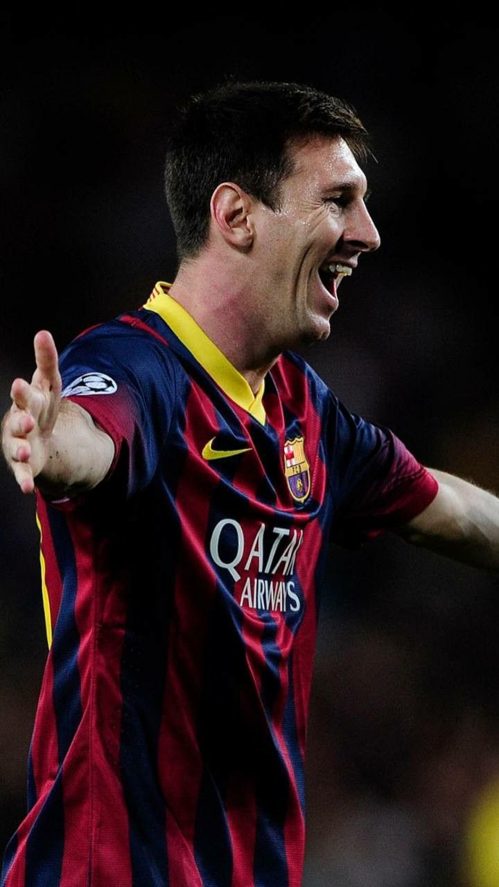 Lionel Messi, FC Barcelona, Jubel, Lächeln, Dunkel, HD, Sperrbildschirm fürs iPhone