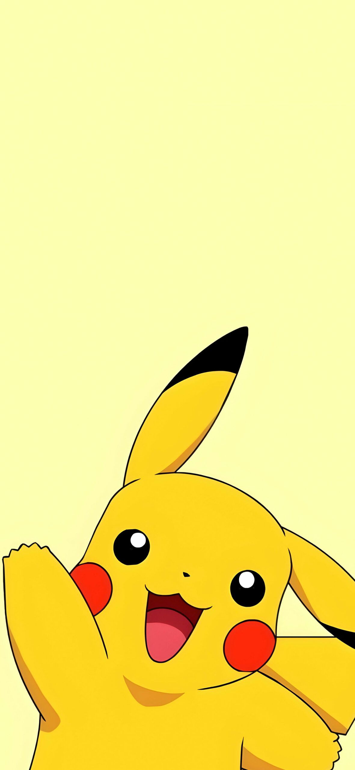 Pikachu, Pokémon, Winken, Gelber Hintergrund, Fröhlich, Full HD, Sperrbildschirm fürs iPhone