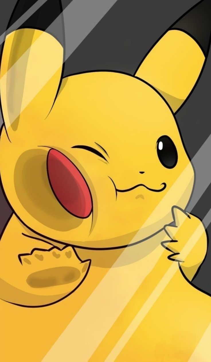 Pikachu, Pokémon, Zwinkern, Nahaufnahme, Gelb, Hintergrundbild für iPhone und Android