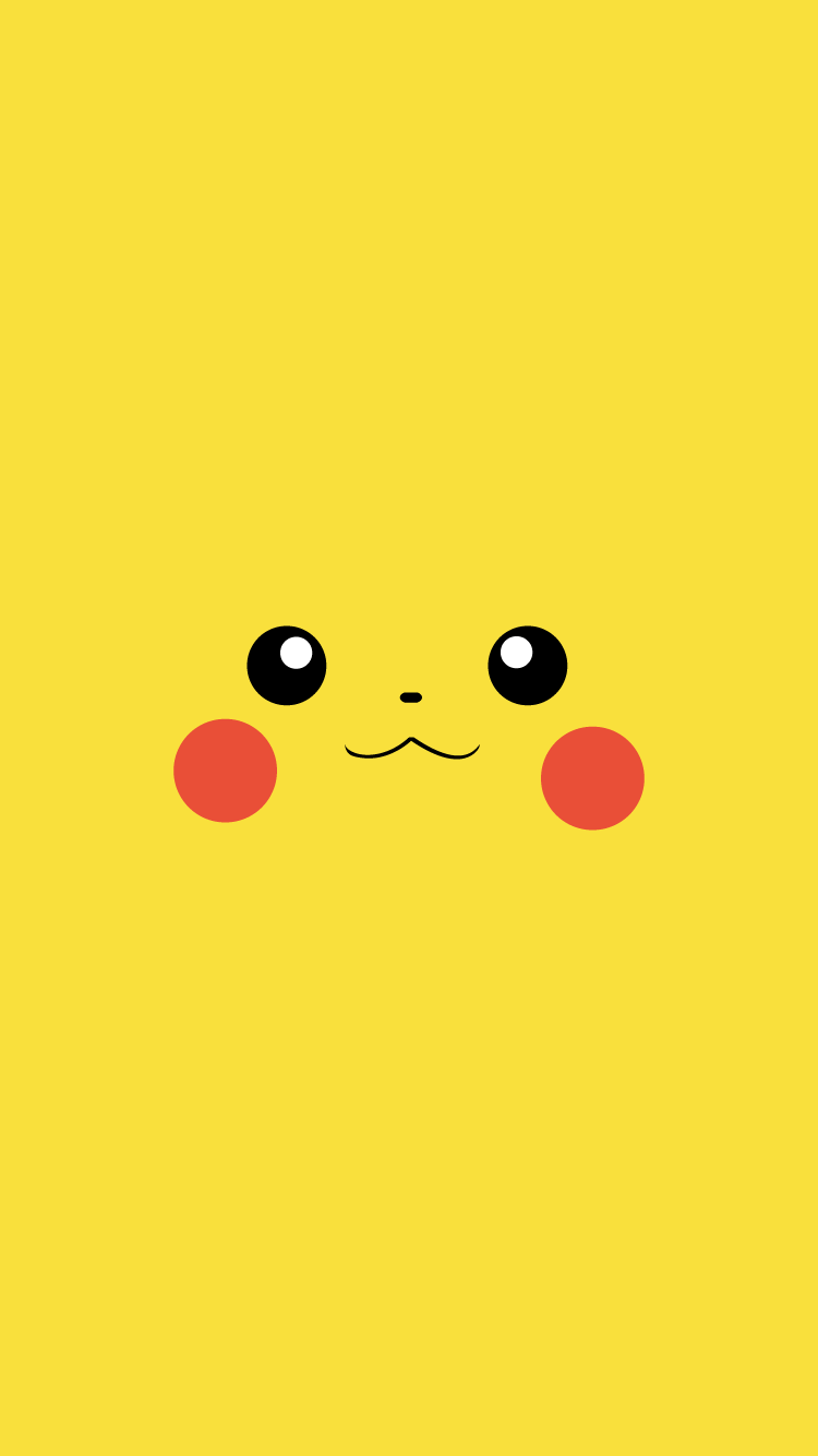 Pikachu, Pokémon, Gesicht, Gelber Hintergrund, Minimalismus, Sperrbildschirm fürs iPhone