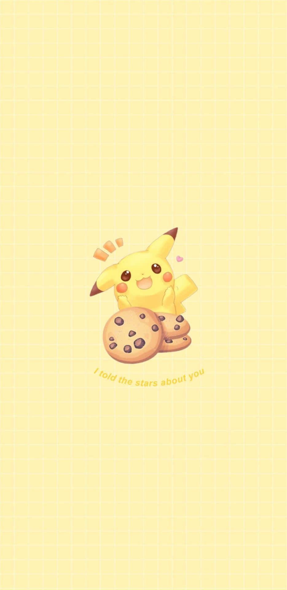 Pikachu, Pokémon, Keks, Pastellgelb, Minimalismus, HD, Handy-Hintergrund im Hochformat