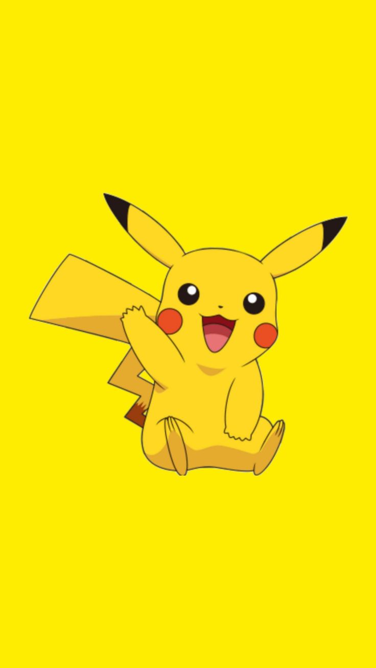 Pikachu, Pokémon, Winken, Gelber Hintergrund, Fröhlich, HD, Sperrbildschirm fürs iPhone