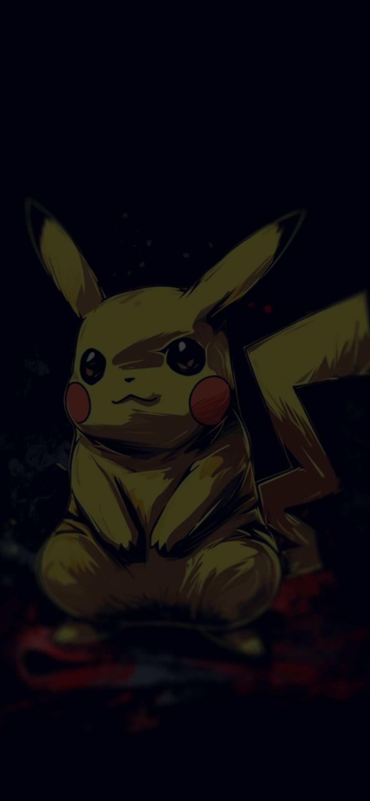 Pikachu, Pokémon, Dunkel, Schwarzer Hintergrund, Minimalismus, Sperrbildschirm fürs iPhone