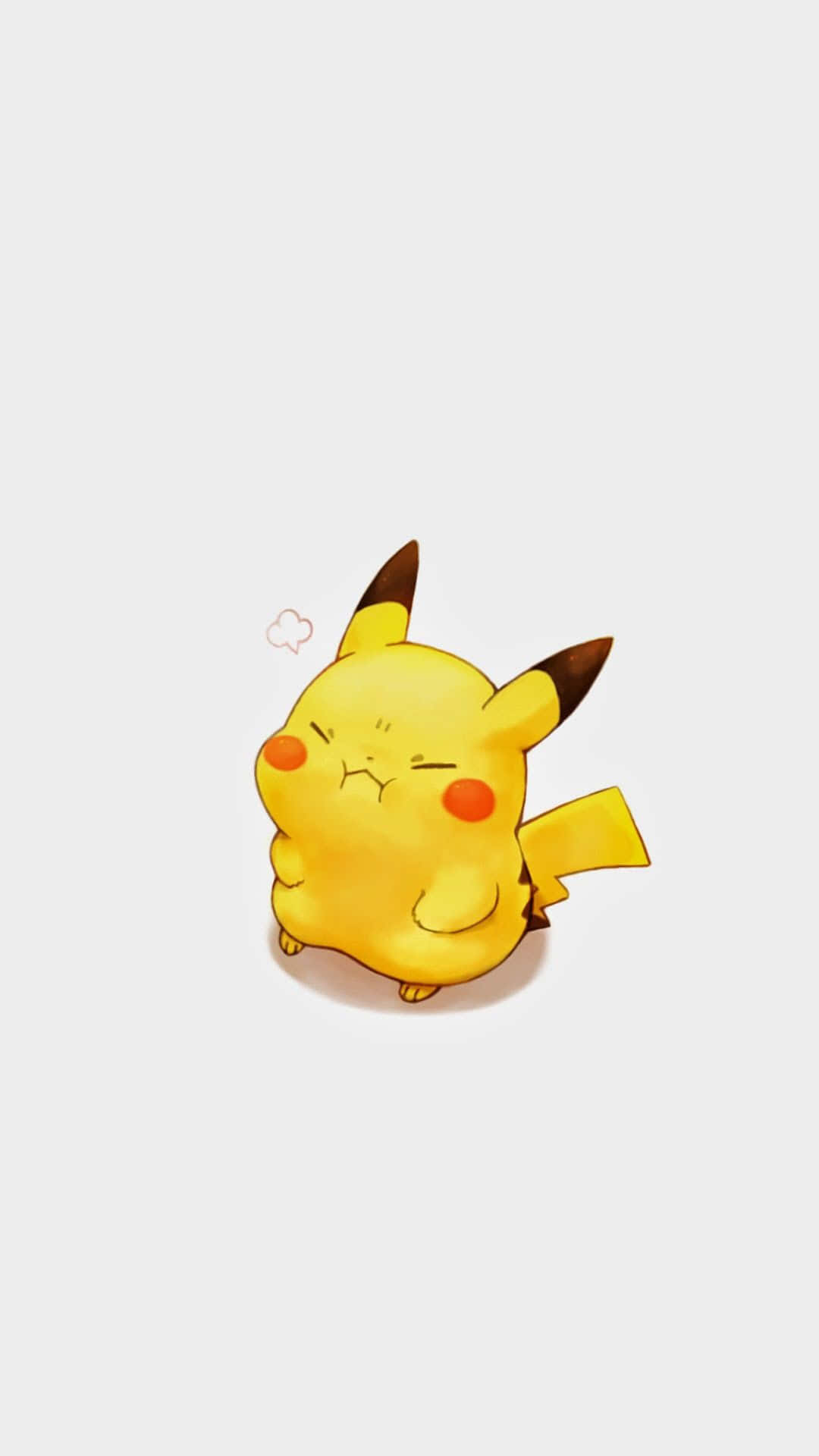 Pikachu, Pokémon, Niedlich, Grauer Hintergrund, Minimalismus, Sperrbildschirm fürs iPhone