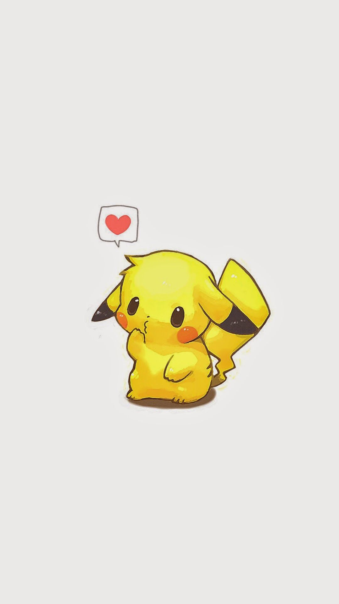 Pikachu, Pokémon, Herz, Grauer Hintergrund, Niedlich, Full HD, Sperrbildschirm fürs iPhone