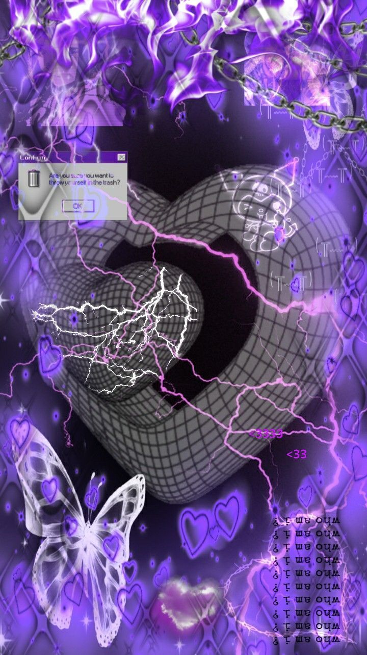 Cybersigilism, Schmetterling, Chrom-Tribal, Lila, Collage, Android-Hintergrundbild