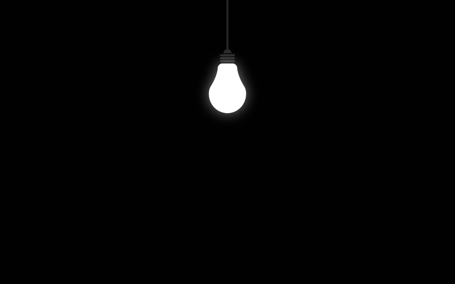 Glühbirne, Schwarzer Hintergrund, Minimalismus, Licht, Full HD Wallpaper