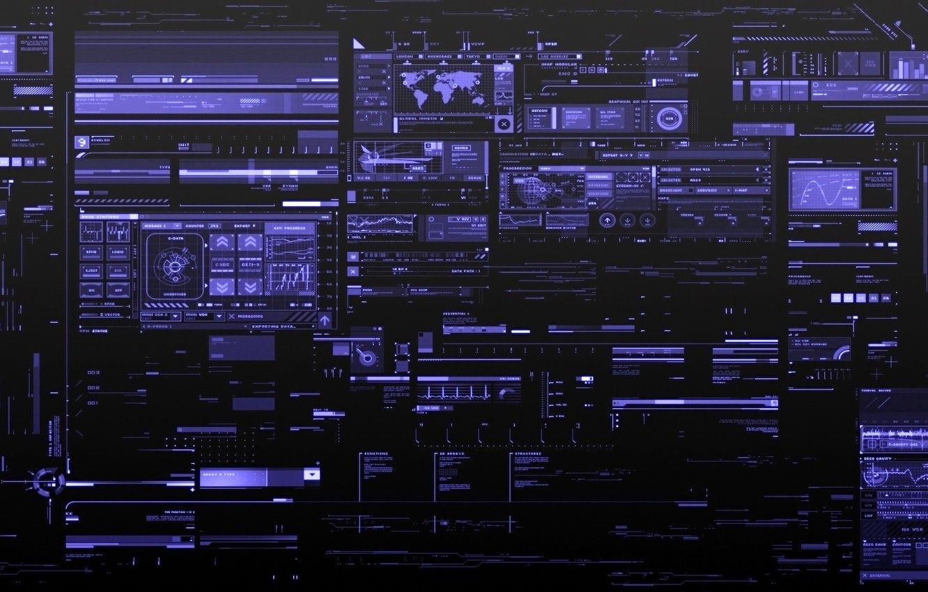 HUD, Benutzeroberfläche, Futuristisch, Lila, Daten, HD, Hintergrund für den Desktop