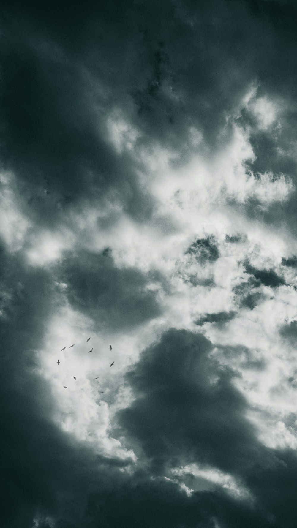 Wolken, Bewölkter Himmel, Dunkelgrün, Dramatischer Himmel, HD, iPhone-Hintergrundbild