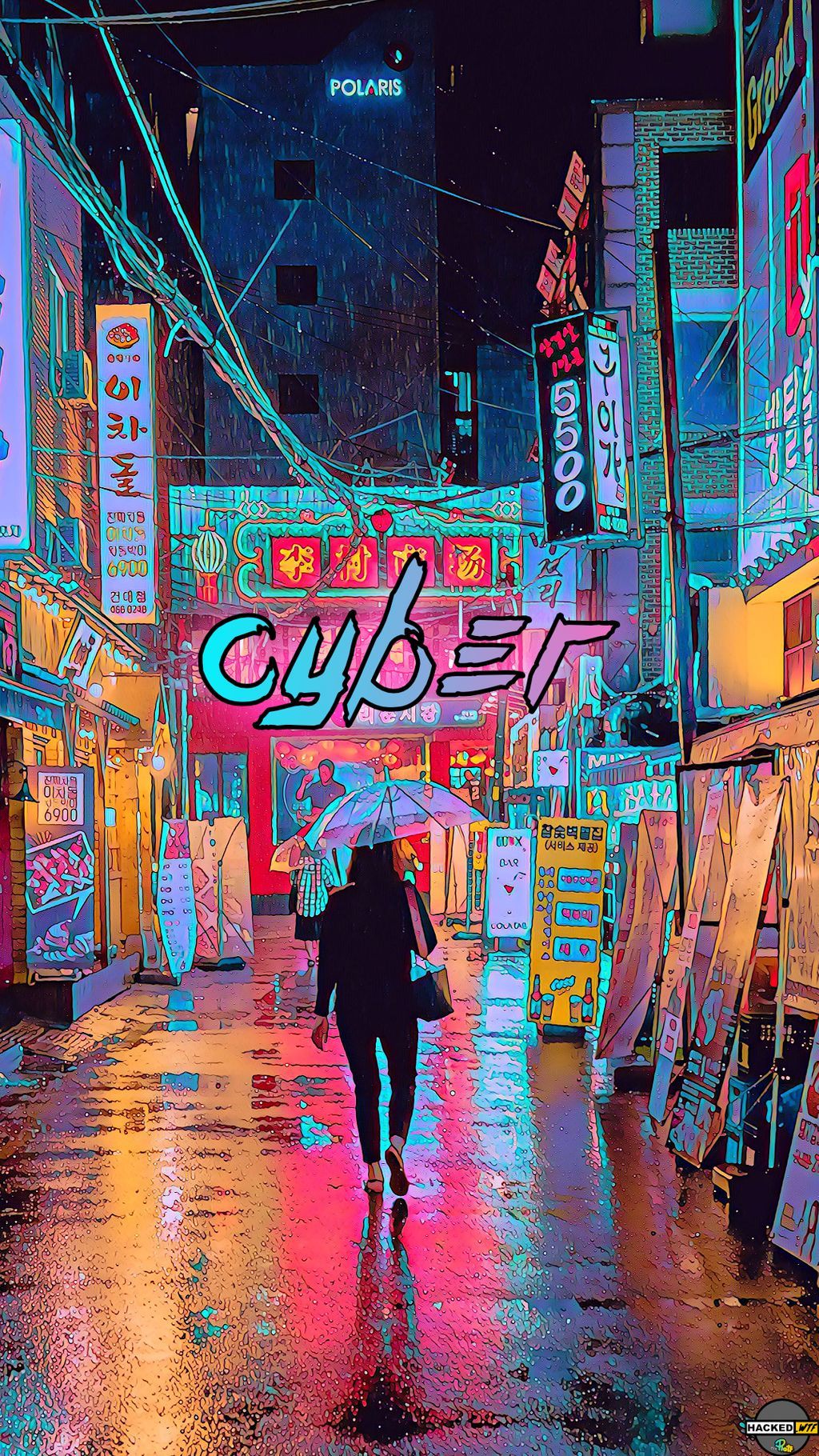 Cyber, Neonschrift, Japanische Gasse, Regen, Nacht, HD, Handy-Hintergrund im Hochformat