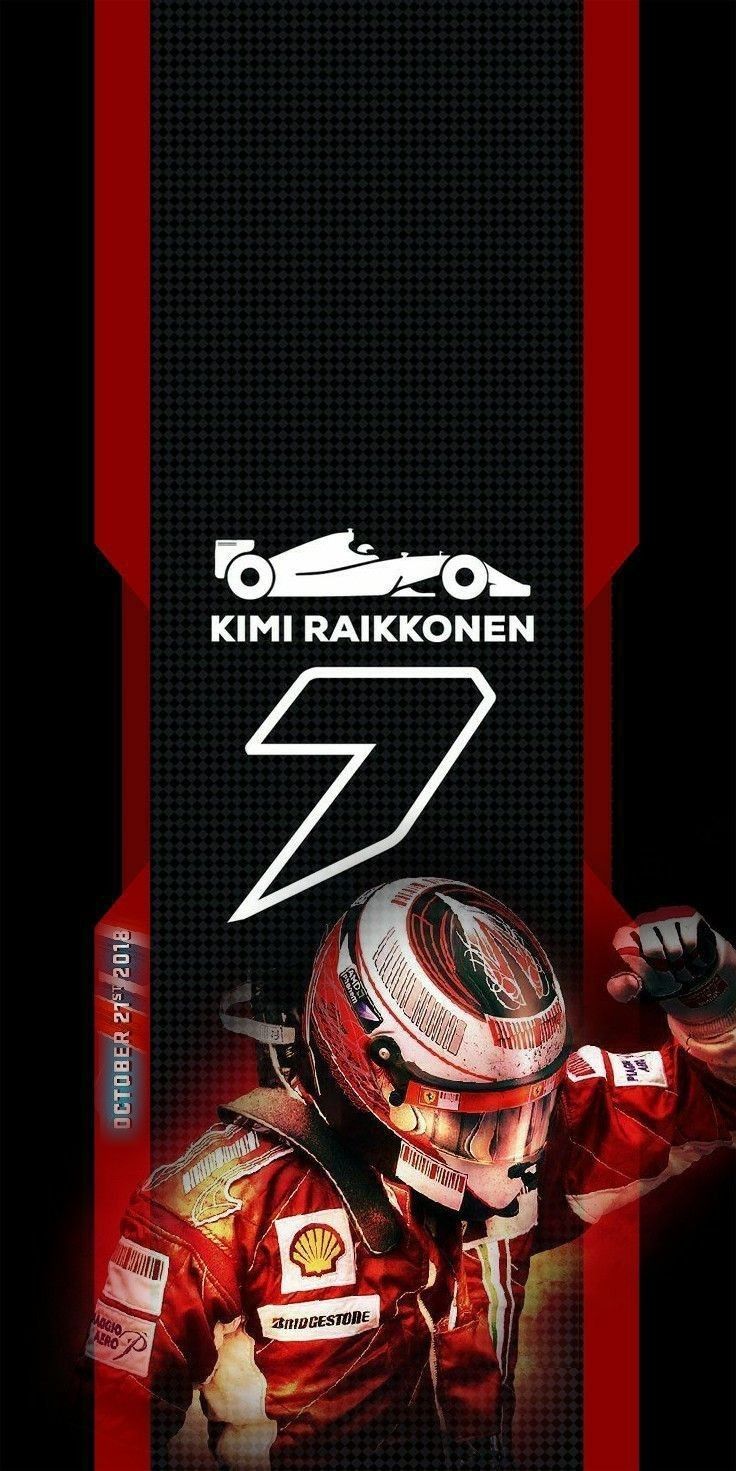 Kimi Räikkönen, Startnummer 7, Scuderia Ferrari, Helm, Hochformat, Sperrbildschirm fürs iPhone